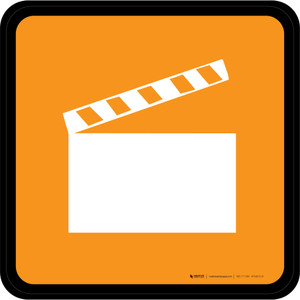 Movies Icon Square - Floor Sign
