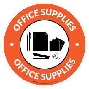 Office Supplies with Icon Circle - Floor Sign