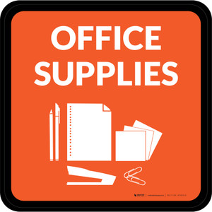 Office Supplies with Icon Square - Floor Sign