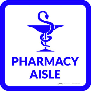 Pharmacy Aisle with Icon Square - Floor Sign