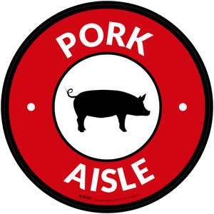 Pork Aisle with Icon Circle - Floor Sign