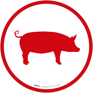 Pork Icon Circle - Floor Sign