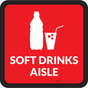 Soft Drinks Aisle with Icon Square - Floor Sign