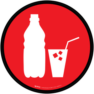Soft Drinks Icon Circle - Floor Sign