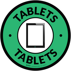 Tablets with Icon Circle - Floor Sign