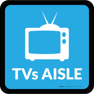 TVs Aisle with Icon Square - Floor Sign