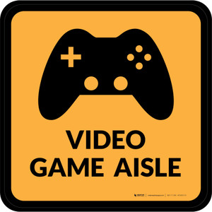 Video Games Aisle with Icon Square - Floor Sign