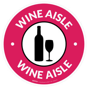 Wine Aisle with Icon Circle - Floor Sign