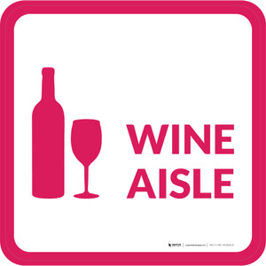 Wine Aisle with Icon Square - Floor Sign