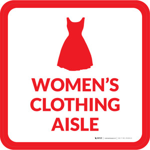 Womens Clothing Aisle Icon Square - Floor Sign