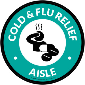 Cold & Flu Relief Aisle with Icon Circle - Floor Sign