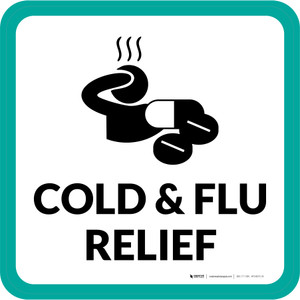 Cold & Flu Relief with Icon Square - Floor Sign