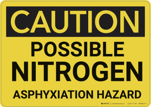Caution: Possible Nitrogen Asphyciation Hazard - Wall Sign