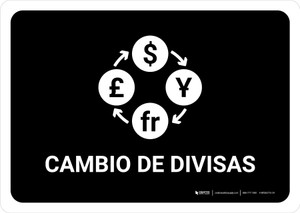 Currency Exchange Black Spanish Landscape - Wall Sign