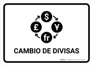 Currency Exchange White Spanish Landscape - Wall Sign
