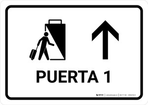Gate 1 With Up Arrow White Spanish Landscape - Wall Sign