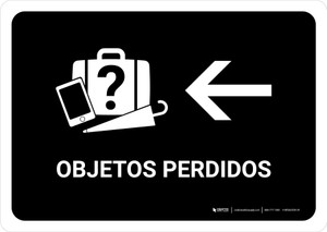 Lost And Found With Left Arrow Black Spanish Landscape - Wall Sign