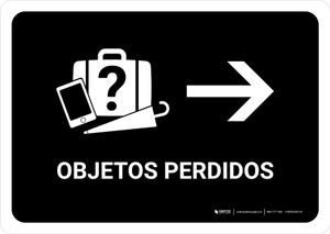 Lost And Found With Right Arrow Black Spanish Landscape - Wall Sign