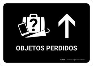 Lost And Found With Up Arrow Black Spanish Landscape - Wall Sign