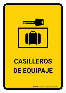 Luggage Lockers Yellow Spanish Portrait - Wall Sign
