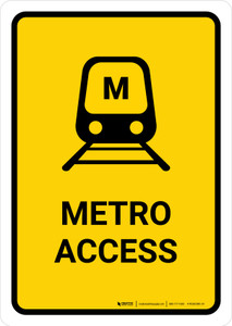 Metro Access Yellow Portrait - Wall Sign