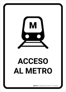 Metro Access White Spanish Portrait - Wall Sign