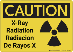 Caution: XRay Radiation Bilingual Spanish - Wall Sign