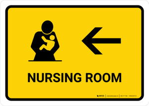 Nursing Room With Left Arrow Yellow Landscape - Wall Sign