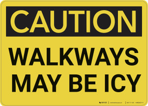 Caution: Walkways May Be Icy - Wall Sign