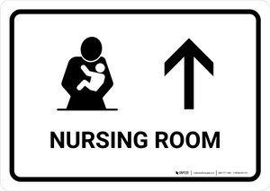 Nursing Room With Up Arrow White Landscape - Wall Sign