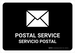 Postal Service Black Bilingual Spanish Landscape - Wall Sign