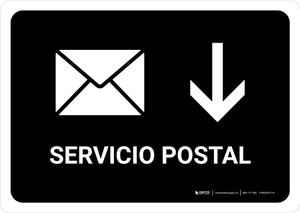 Postal Service With Down Arrow Black Spanish Landscape - Wall Sign