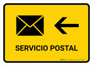 Postal Service With Left Arrow Yellow Spanish Landscape - Wall Sign