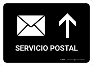 Postal Service With Up Arrow Black Spanish Landscape - Wall Sign