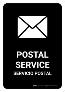 Postal Service Black Bilingual Spanish Portrait - Wall Sign