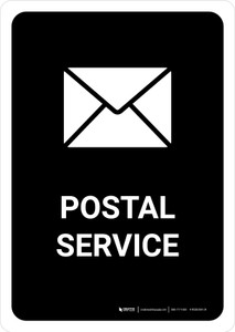 Postal Service Black Portrait - Wall Sign