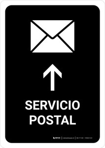 Postal Service With Up Arrow Black Spanish Portrait - Wall Sign