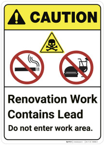 Caution: Renovation Work Contains Lead ANSI - Wall Sign