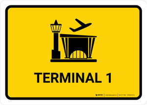 Terminal 1 Yellow Spanish Landscape - Wall Sign