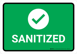 Sanitized with Icon Landscape - Wall Sign