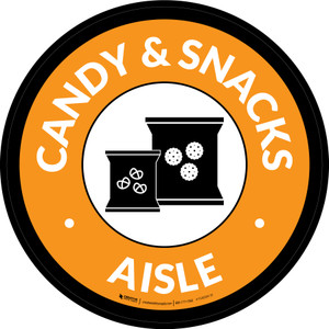 Candy & Snacks Aisle Circle - Floor Sign
