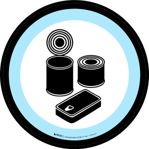 Canned Goods Graphic Retail Circle - Floor Sign