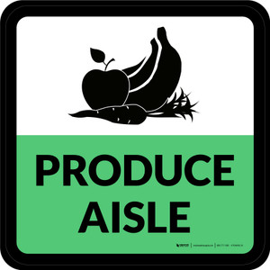 Produce Aisle Retail Square - Floor Sign
