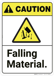 Caution: Falling Material ANSI - Wall Sign