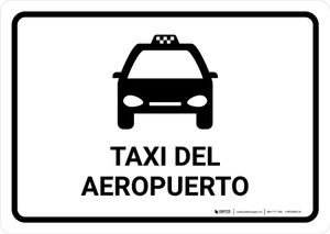 Airport Taxi White Spanish Landscape - Wall Sign