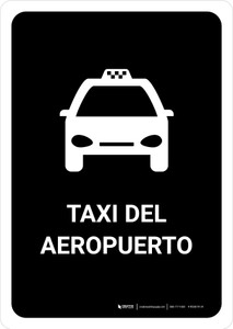 Airport Taxi Black Spanish Portrait - Wall Sign