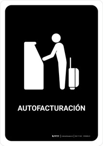 Auto Check In Black Spanish Portrait - Wall Sign