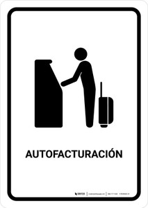 Auto Check In White Spanish Portrait - Wall Sign