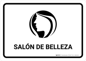 Beauty Salon White Spanish Landscape - Wall Sign