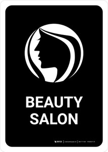 Beauty Salon Black Portrait - Wall Sign